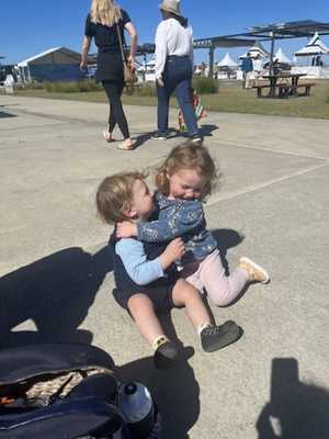 Avery hugging Bobby