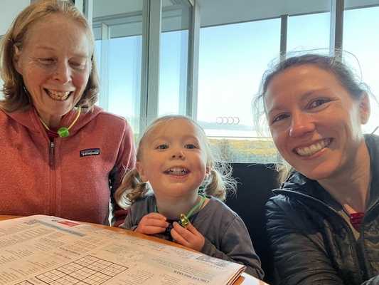 Avery with her mum and Grandma