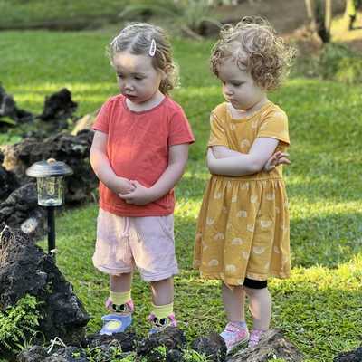 Avery checking out the frogs in Hawaii