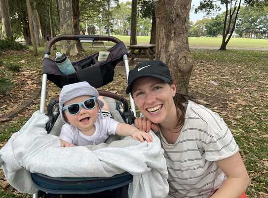 Ari getting to know the neighbourhood from his stroller