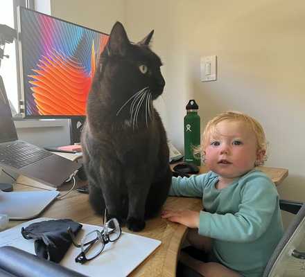 Avery and Kiki helping out with some work