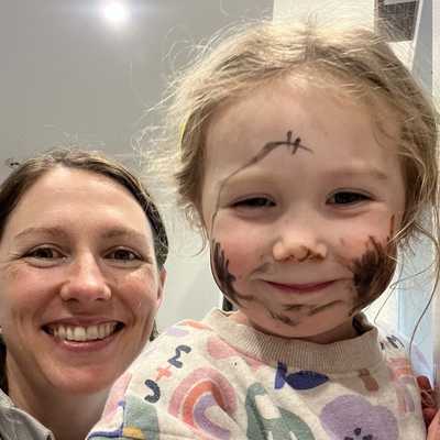 Avery very proud that she'd drawn all over her face
