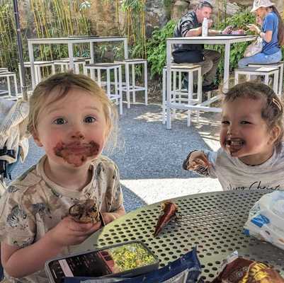 Avery enjoying an ice cream at the zoo